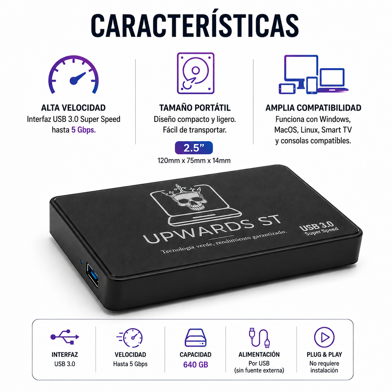 Disco Duro Externo 640GB HDD 2.5"